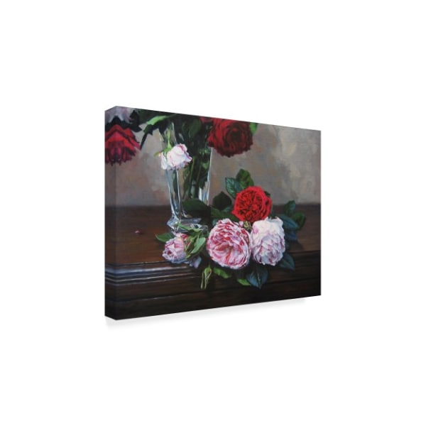 Robin Anderson 'Ruby And Peppermint Roses' Canvas Art,18x24